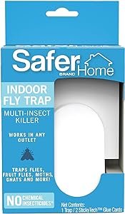 Safer Home SH502 Indoor Plug-In Fly Trap for Flies, Fruit Flies, Moths, Gnats, and Other Flying Insects – 400 Sq Ft of Protection