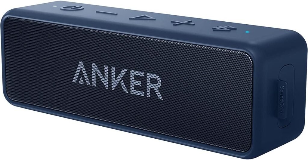 Anker Soundcore 2, 12W Dual-Driver, Portable Bluetooth Speakers for Daily Use, and Wireless , Extended Battery Life, 24-Hour Playtime, IPX7 Water Resistant, Built in Mic, 66 ft Bluetooth Range- Blue