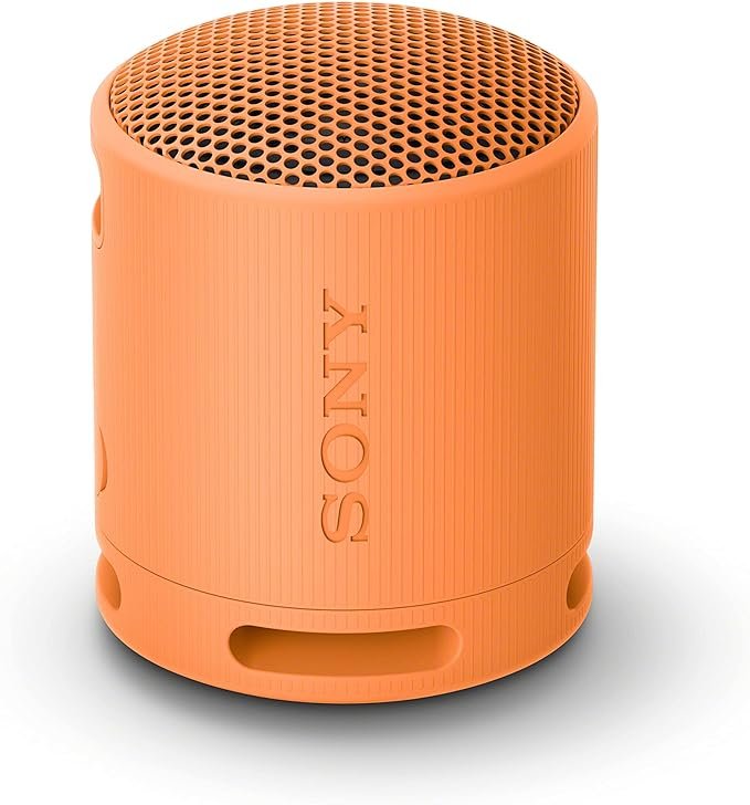 Sony SRS-XB100 Wireless Bluetooth Portable Lightweight Super-Compact Travel Speaker, Extra-Durable IP67 Waterproof & Dustproof, 16 Hour Battery, Versatile Strap, and Hands-Free Calling, Orange New